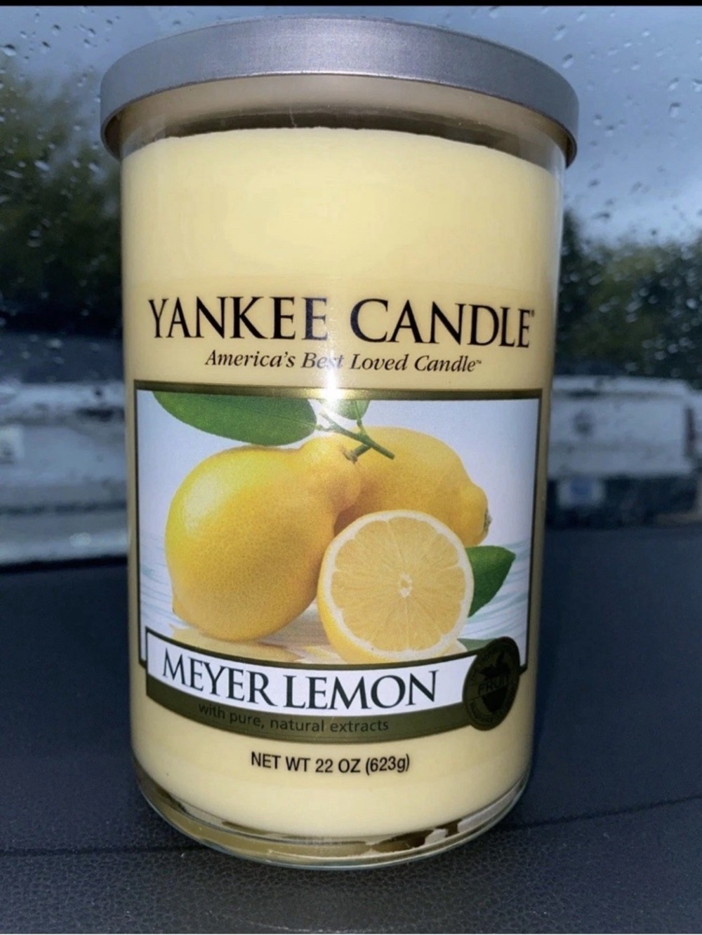 Rare YANKEE CANDLE  MEYER LEMON  LARGE JAR 22OZ Two Wicks